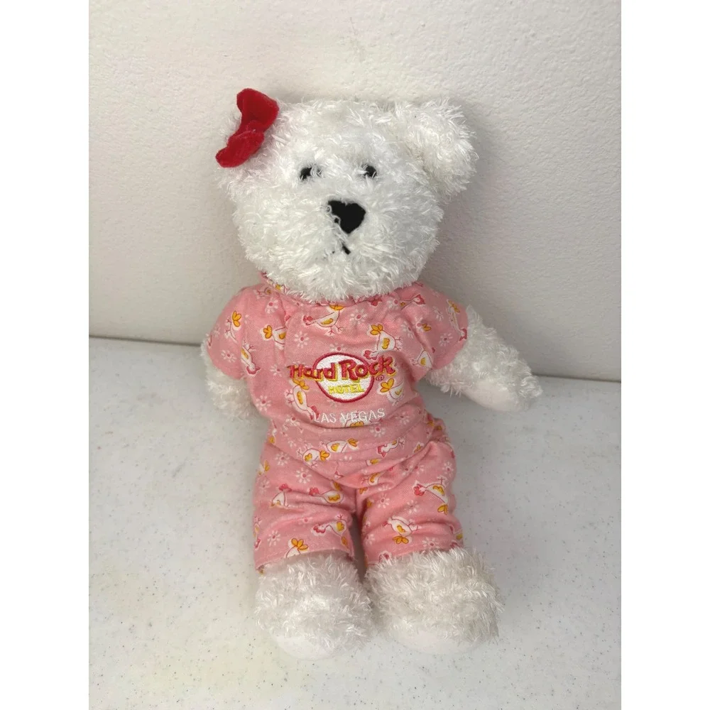 VTG Hard Rock Hotel Las Vegas‎ 2003 Herrington Teddy Bear White Plush pink PJs